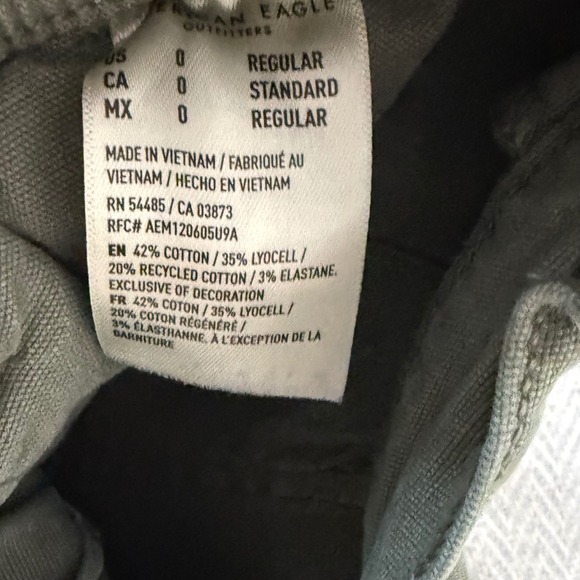 American Eagle Cargo Pants Women 0 Green Straight Leg Stretch Utility Streetwear - Picture 8 of 13